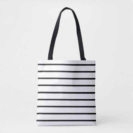 Tote Bag Motif rayures blanches et noires (Devant)