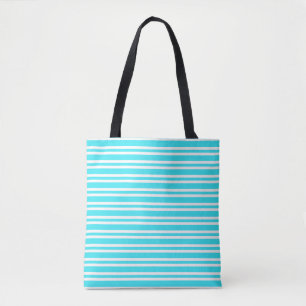 Tote Bag Motif Rayures Bleu Blanc