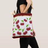Tote Bag Motif Red Cherries (De près)