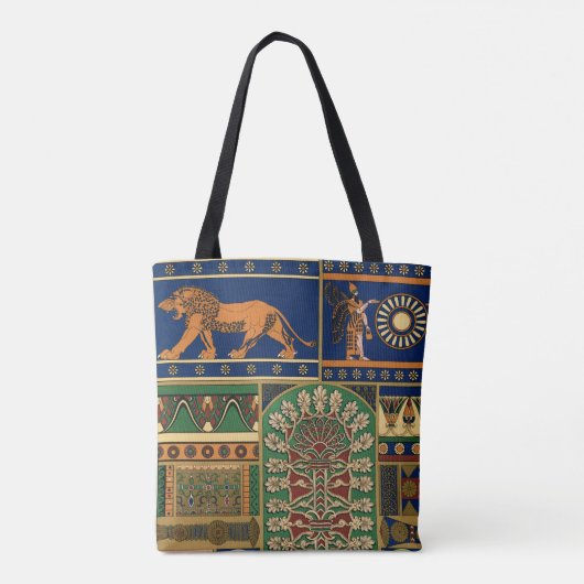 Tote Bag Motif rétro assyrien (Dos)