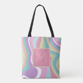 Tote Bag Motif Rétro de Monogramme Moderne Tendance (Dos)