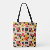 Tote Bag Motif rétro rouge jaune et noir (Dos)