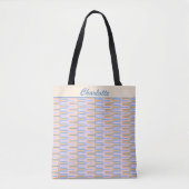 Tote Bag Motif Retro Super Pastel Lines Personnalisé (Devant)