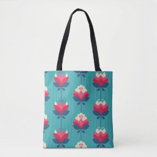 Tote Bag motif rétro transparent avec fleurs