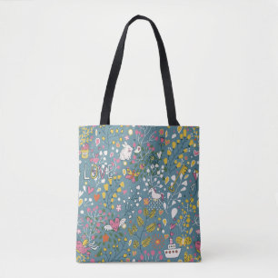 Tote Bag Motif romantique abstrait avec la bande dessinée