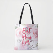 Tote Bag Motif Rose aquarelle | Cadeau pour maman | (Devant)