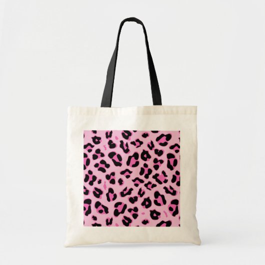 Tote Bag Motif rose de taches noires d'empreinte de léopard (Devant)