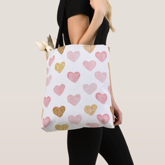 Tote Bag Motif rose des coeurs (De près)