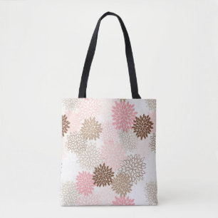 Tote Bag Motif rose et Brown de maman