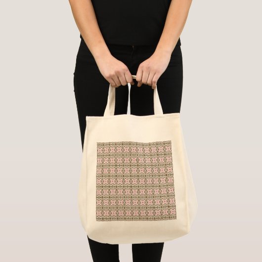 Tote Bag motif rose et marron sur un arrière - plan blanc (Devant (produit))
