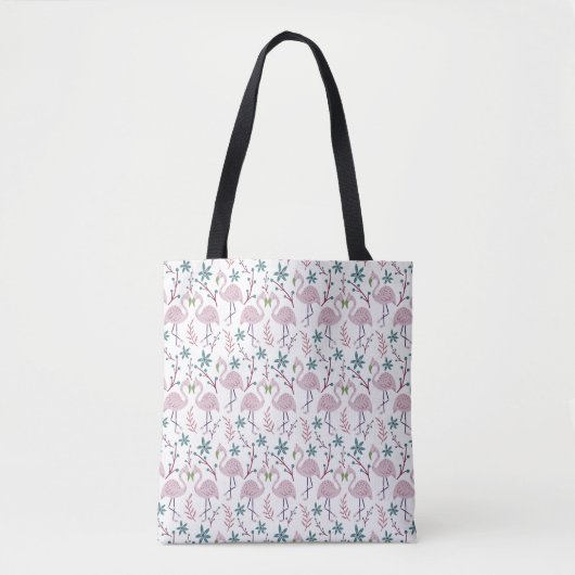 Tote Bag Motif rose flamingo sans couture sur arrière - pla (Devant)