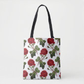 Tote Bag Motif Rose Red Long Stem (Devant)