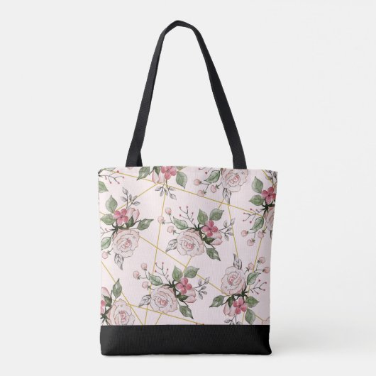 Tote Bag Motif rose rose (Dos)