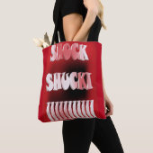 Tote Bag Motif rouge et noir choquant (De près)