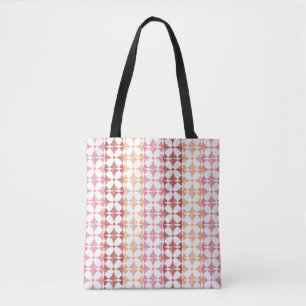 Tote Bag Motif rouge géométrique de rayures d'ikat