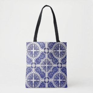 Tote Bag Motif rustique de tuiles portugaises - Azulejo