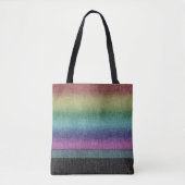 Tote Bag Motif Rustique Rainbow Stripe Crosshatch (Devant)