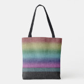 Tote Bag Motif Rustique Rainbow Stripe Crosshatch (Dos)
