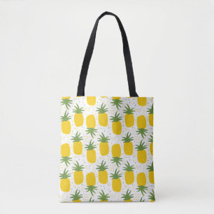 Tote Bag Motif sans couture avec ananas. Ananas jaune