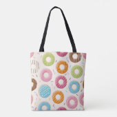 Tote Bag Motif sans couture avec beignets brillants colorés (Dos)