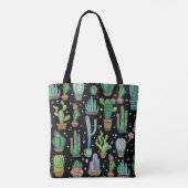 Tote Bag Motif sans couture avec cactus mignons (Dos)