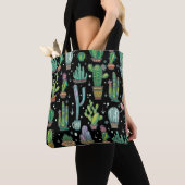 Tote Bag Motif sans couture avec cactus mignons (De près)