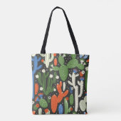 Tote Bag motif sans couture avec cactus sur arrière - plan (Dos)