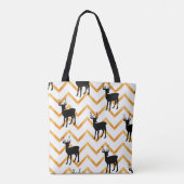 Tote Bag Motif sans couture avec cerf noir et texture or (Dos)