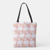 Tote Bag Motif sans couture avec cygnes blancs. (Dos)