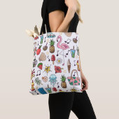 Tote Bag Motif sans couture avec des éléments d'été. illust (De près)