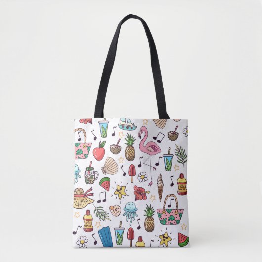 Tote Bag Motif sans couture avec des éléments d'été. illust (Devant)