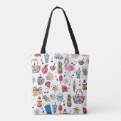 Tote Bag Motif sans couture avec des éléments d'été. illust (Dos)