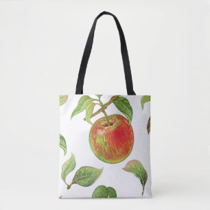 Tote Bag Motif sans couture avec des pommes rouges. vinique