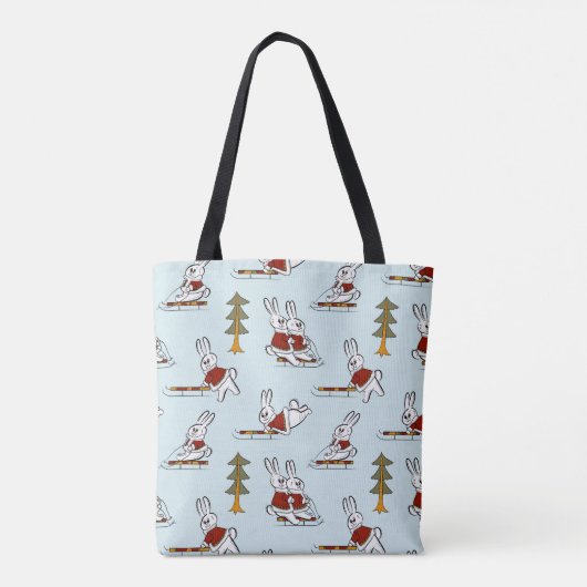 Tote Bag Motif sans couture avec différents lapins sur les  (Dos)