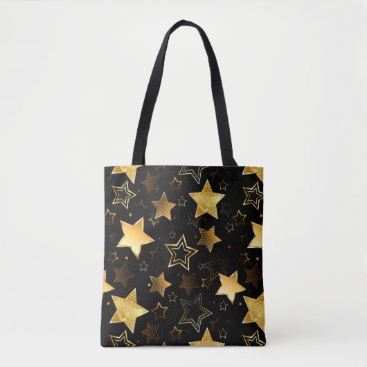 Tote Bag Motif sans couture avec étoiles d'or (Devant)