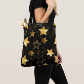 Tote Bag Motif sans couture avec étoiles d'or (De près)