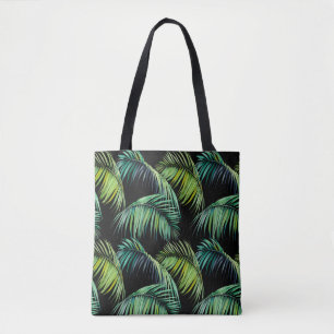 Tote Bag Motif sans couture avec feuilles de palmiers tropi