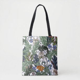 Tote Bag Motif sans couture avec fleurs dans le style art d