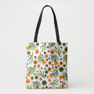 Tote Bag Motif sans couture avec fleurs d'art populaire