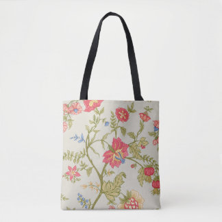 Tote Bag Motif sans couture avec fleurs décoratives stylisé