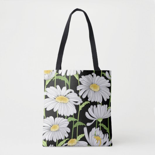 Tote Bag motif sans couture avec fleurs d'été (Devant)