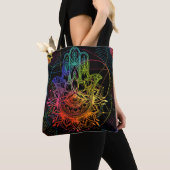 Tote Bag Motif sans couture avec hamsa orné dessiné à la ma (De près)
