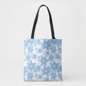 Tote Bag Motif sans couture blanc et bleu (Devant)