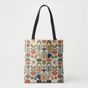 Tote Bag Motif sans couture Boho Rainbow & Botanique