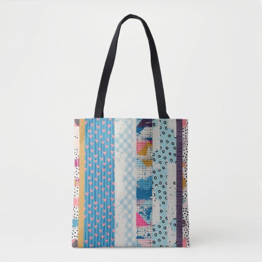 Tote Bag Motif sans couture, carreaux patchwork. (Devant)