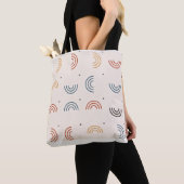 Tote Bag Motif sans couture d'arche de Boho Rainbow (De près)