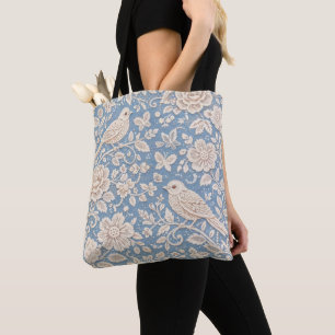 Tote Bag Motif sans couture de chinoiserie oiseau et fleur