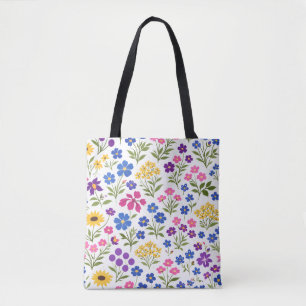 Tote Bag Motif sans couture de fleurs sauvages minimaliste
