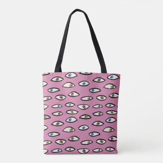 Tote Bag Motif sans couture des yeux, arrière - plan avec d (Dos)