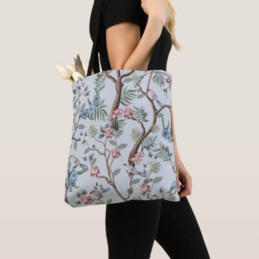 Tote Bag Motif sans couture en style chinoiserie avec pivoi (De près)